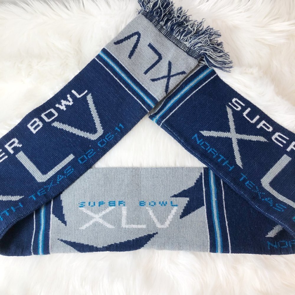 NFL Forever Collectibles Superbowl XLV 45 Gray & Blue North Texas Scarf